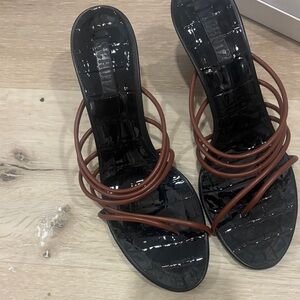 SCHUTZ Brown Strappy Heeled Sandals - Women's